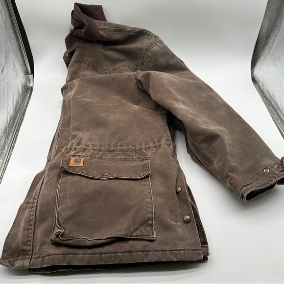 Carhartt C52 CH2 Canvas Blanket Lined Used Jacket Men's 3XL Brown Work Jacket - Picture 3 of 16